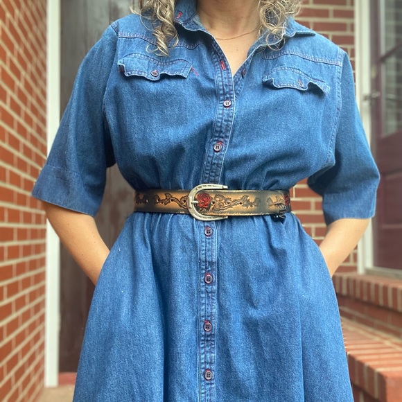 Vintage denim dress - Picture 4 of 6